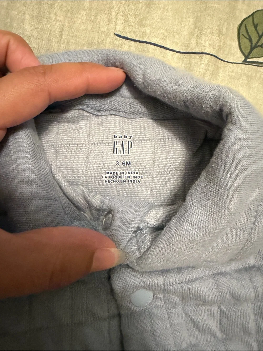 GAP Quilted One-Piece Bodysuit in Light Gray